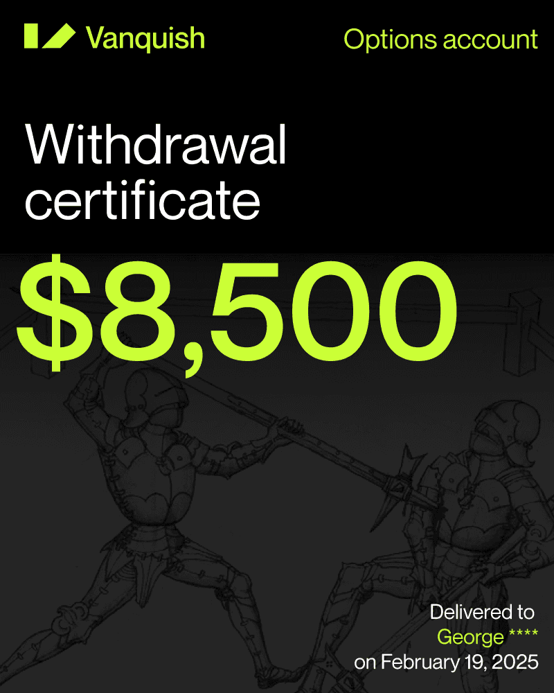 Vanquish trader payout receipt example 3
